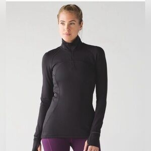 Lululemon women’s first mile half zip Black Long-Sleeve Performance Top